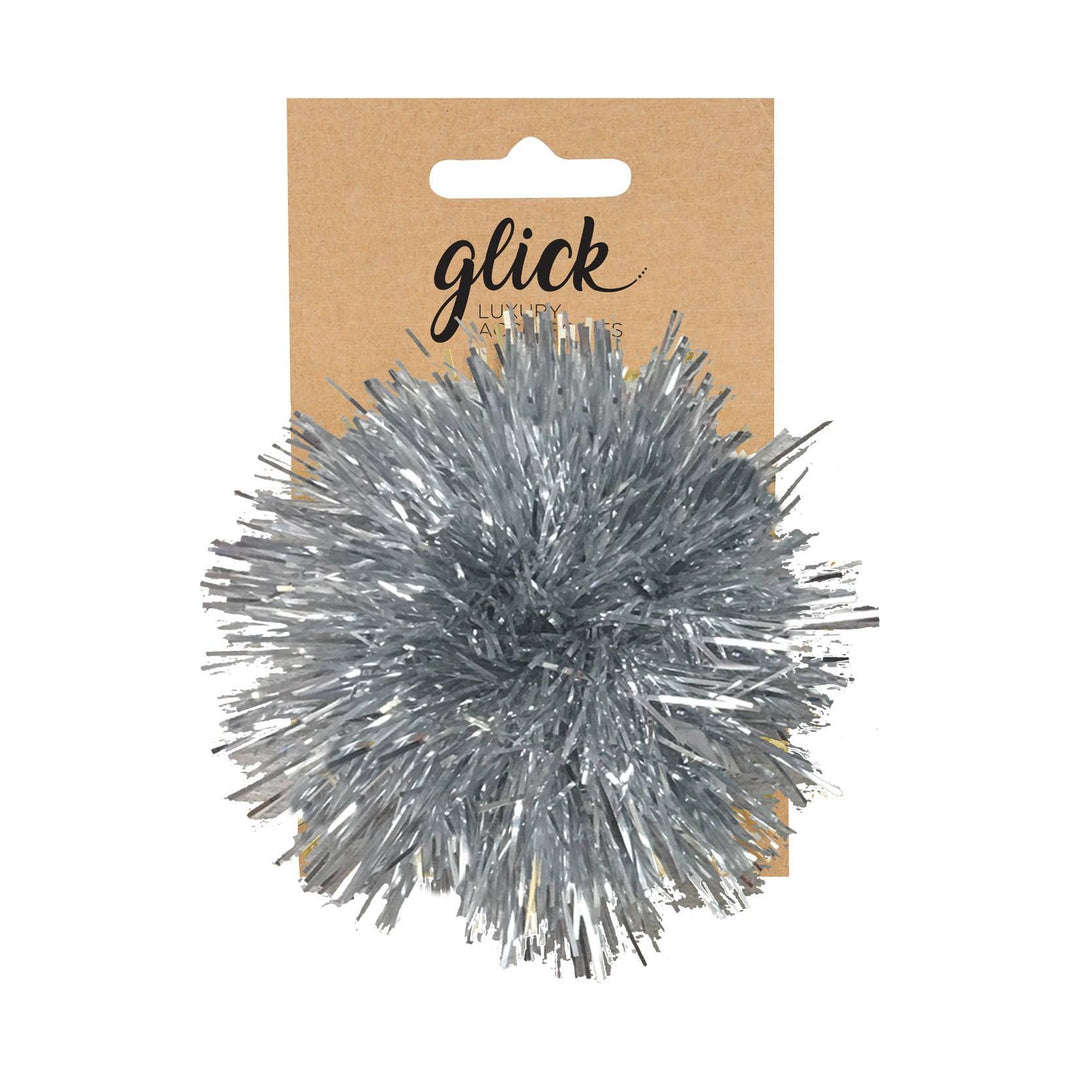 Tinsel Pom Pom Silver