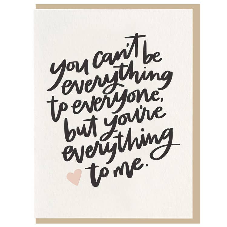 Everything To Me Letterpress Card