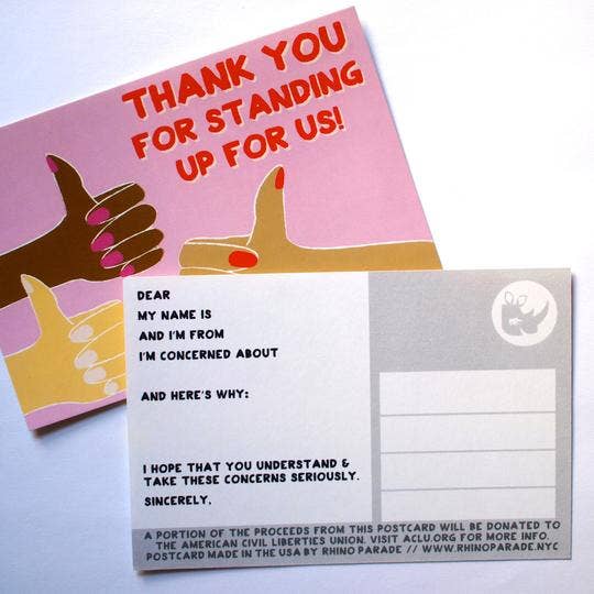 Thanks for Standing Up For Us