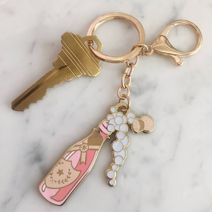 Rose Champagne Keychain