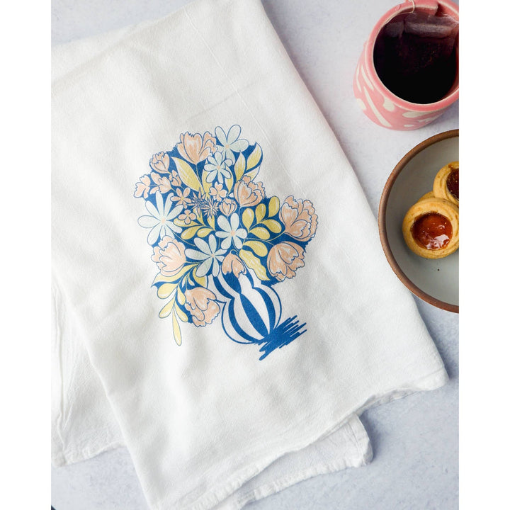 Blue Bouquet Tea Towel