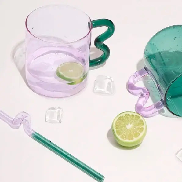 Purple Colorful Ear Glass Mug