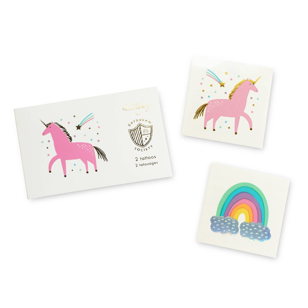 Unicorns + Rainbows Temporary Tattoos
