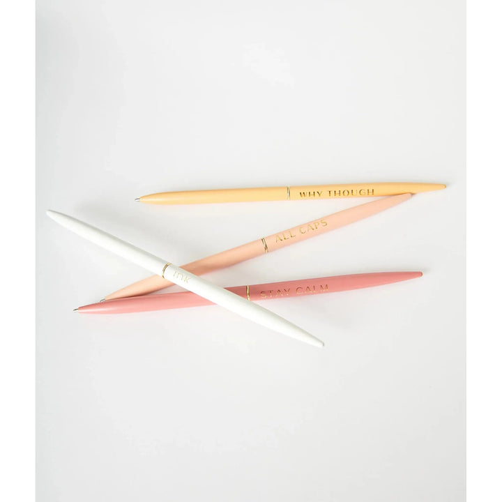 Cream Twisty Slim Pen Set