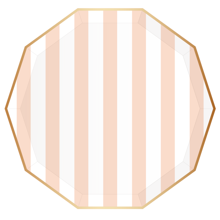 Sweet Peach Signature Cabana Stripe Plates