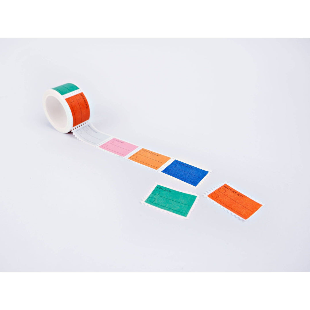 Primary Days of the Week Stamp Washi Tape