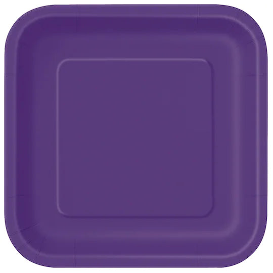 Purple Square Dessert Plate (18 per pack)