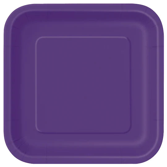 Purple Square Dinner Plate (18 per pack)