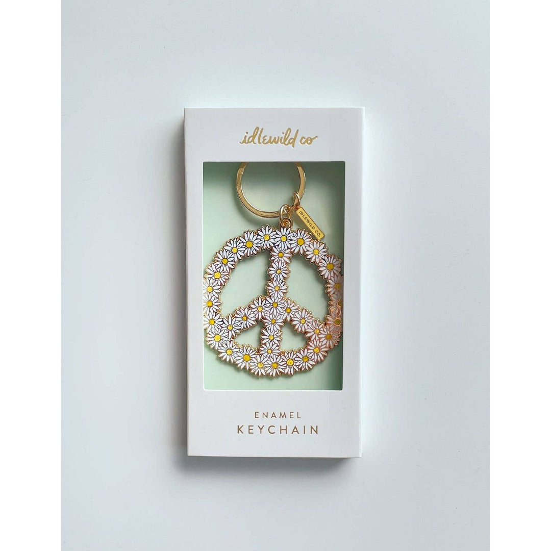 Peace Daisy Keychain