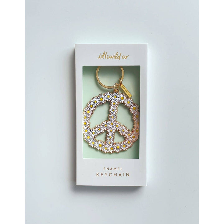 Peace Daisy Keychain