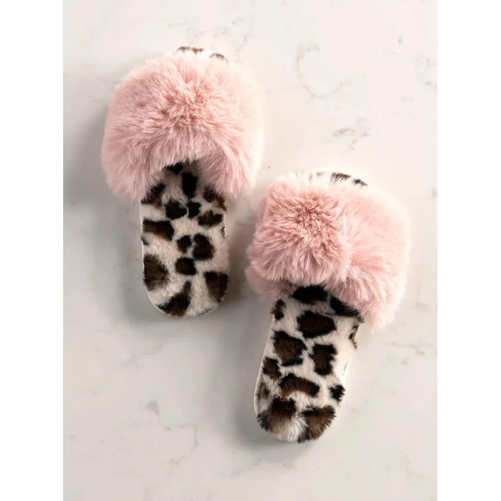 Leopard Print Blush Slippers