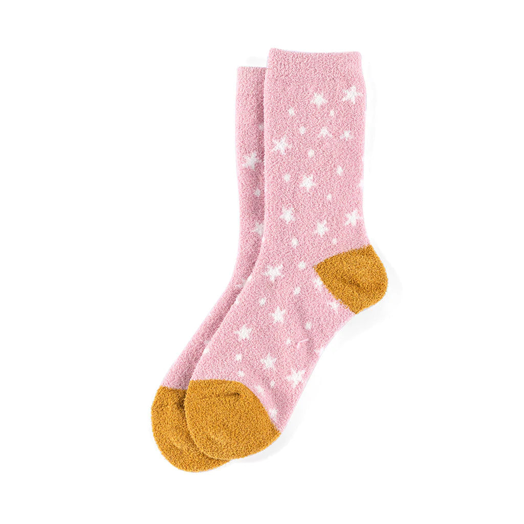 Stella Pink Star Print Plush Socks