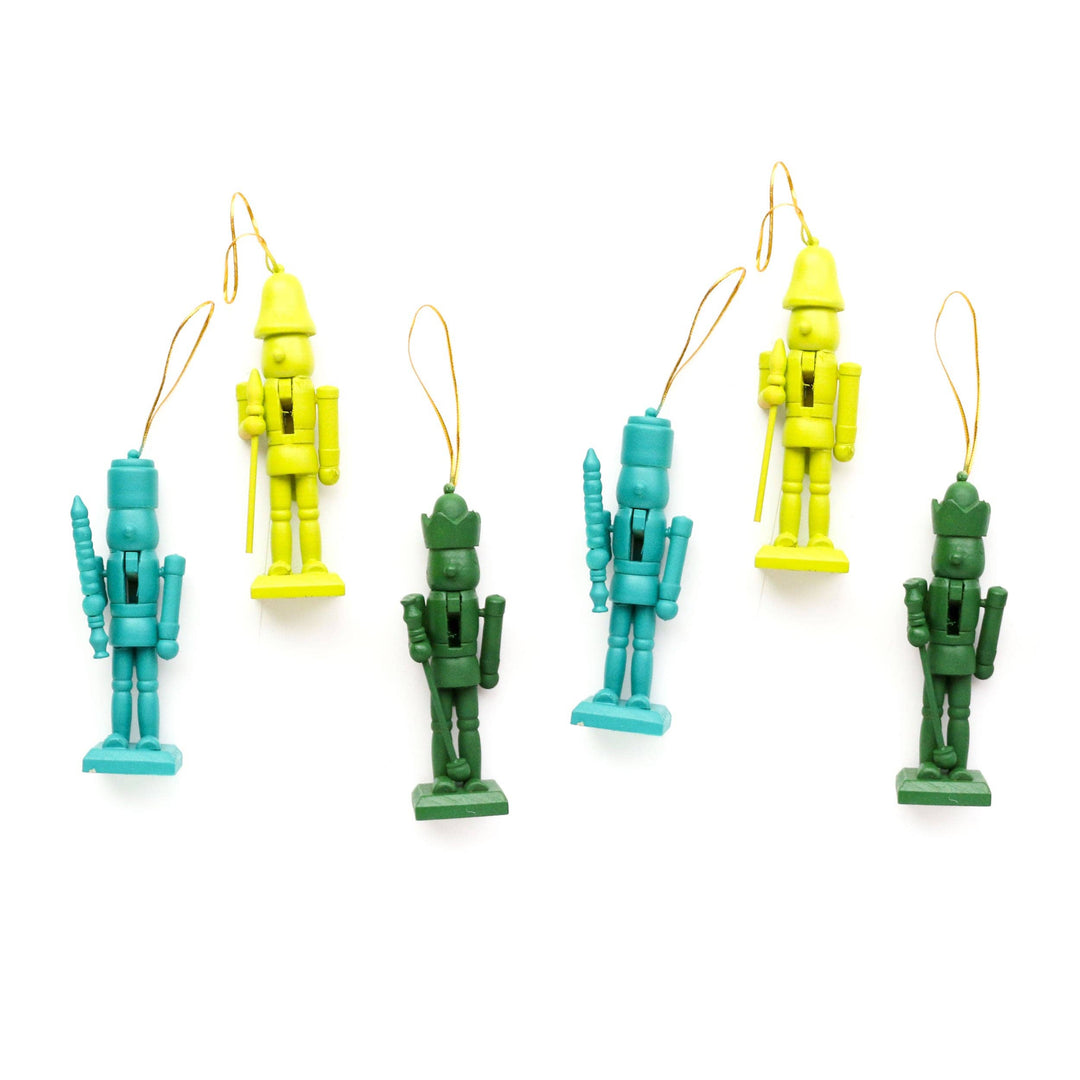 Green and Blue Wood Nutcracker Sets