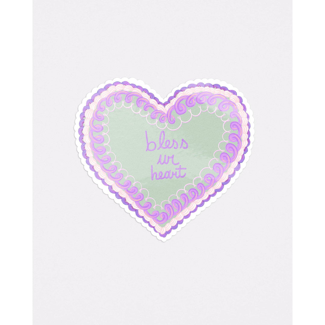 Bless Ur Heart Purple Cake Sticker