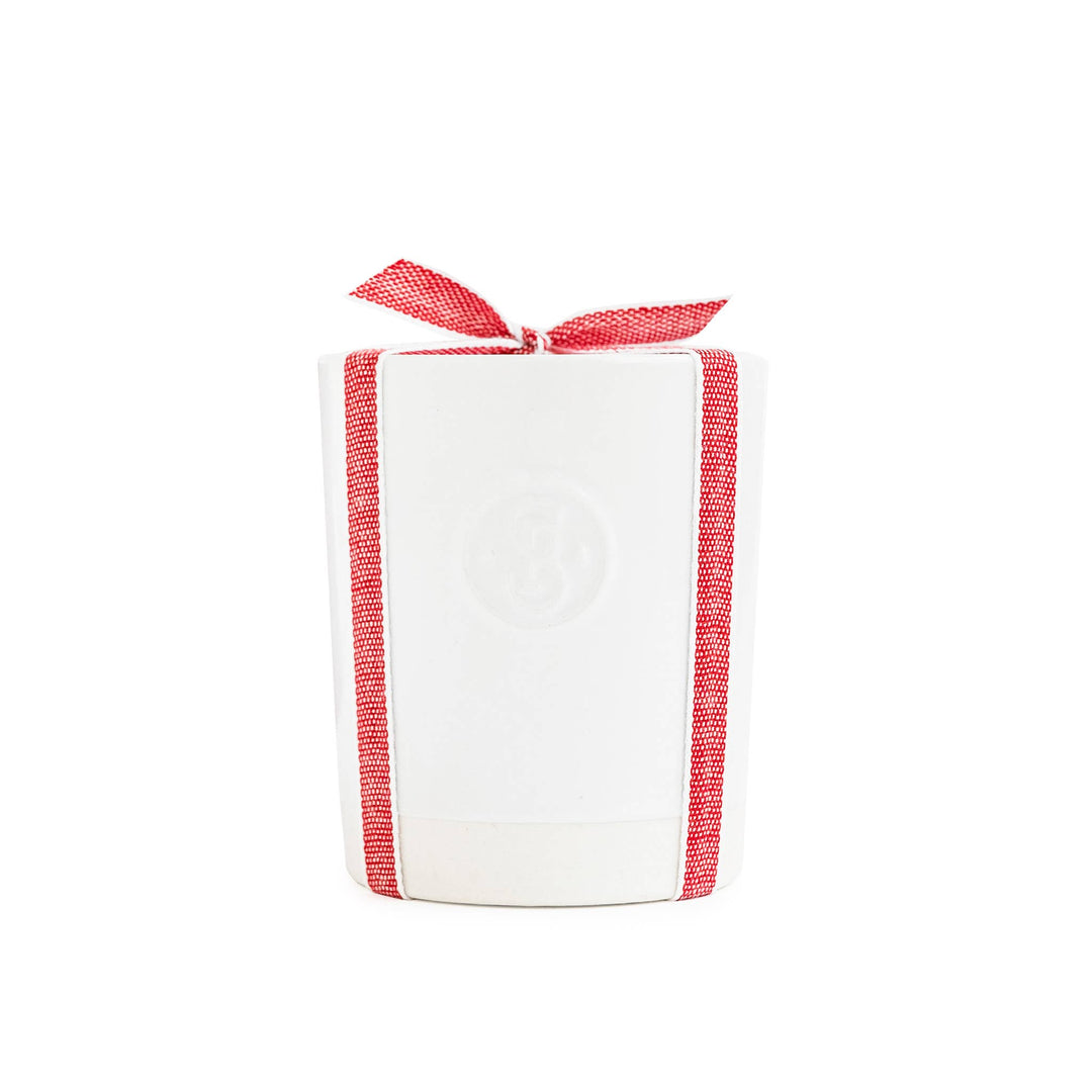 Traditional Holiday Ceramic Candle