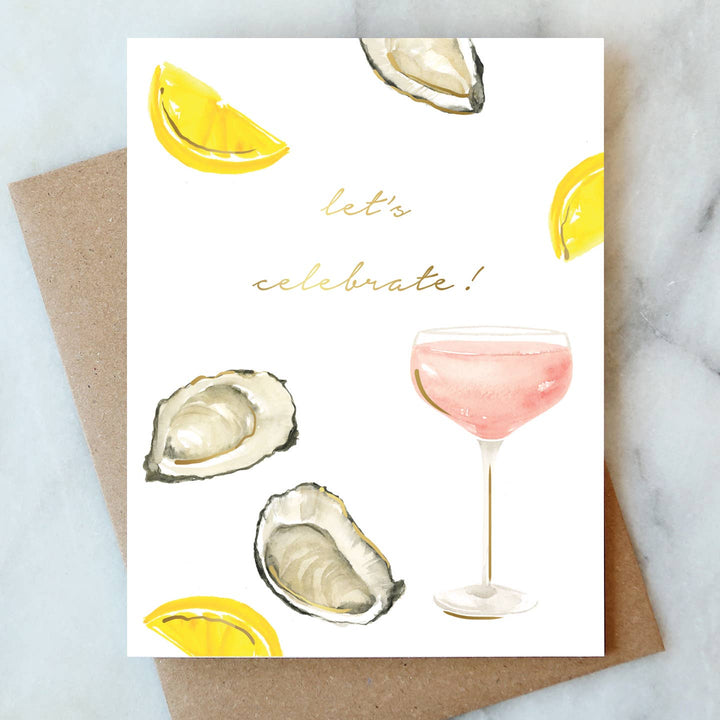 Oysters and Rose Celebration Greeting Card