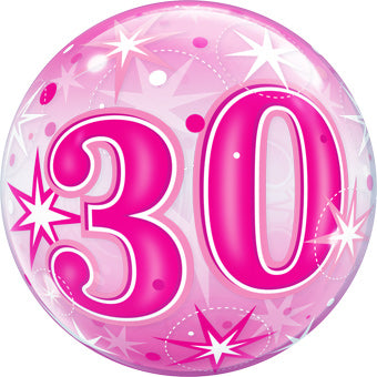 Bubble 30 Pink Birthday Balloon