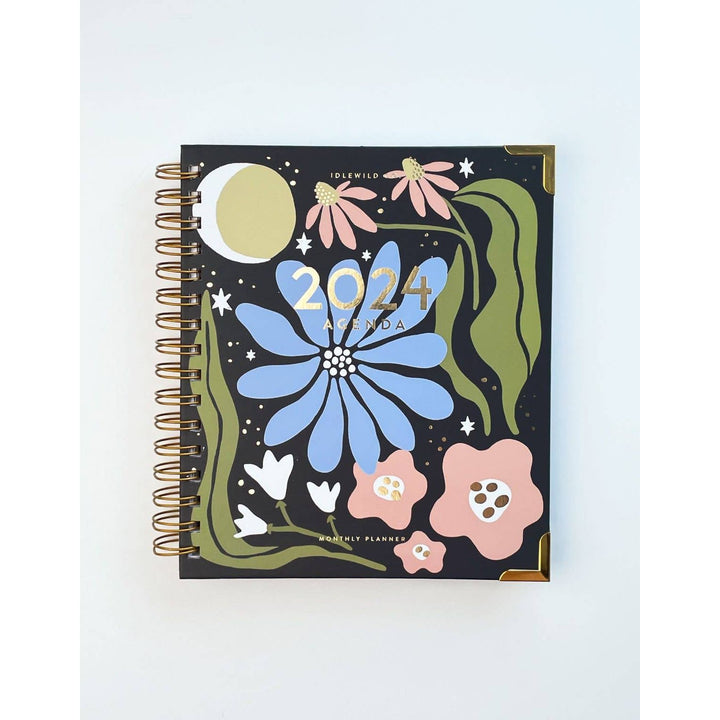 Midnight Fleur 2024 Spiral Bound Planner