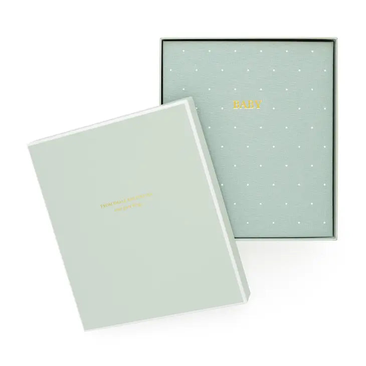 Mist Green with White Dot Baby Book