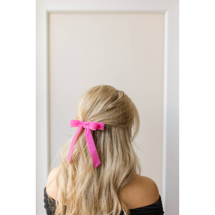 Hot Pink Short Bow Barrette