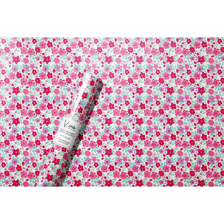 Lily Floral Red and Pink Wrapping Paper Roll