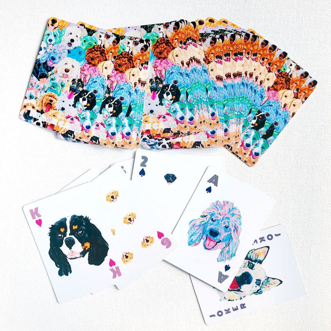 Colorful Dog Playing Cards