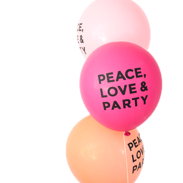 Peace Love and Party Latex Balloons