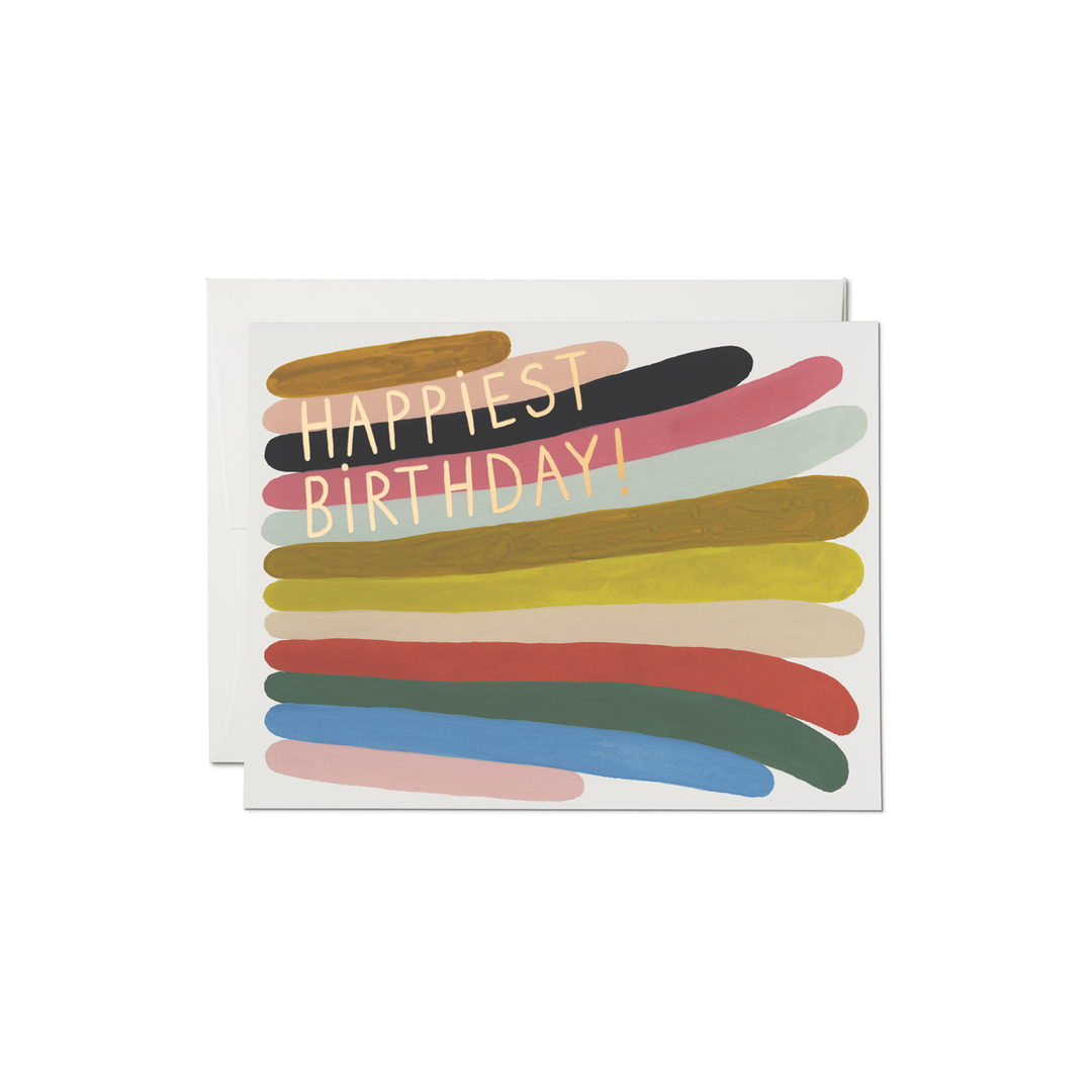 Rainbow Stripes Birthday Card