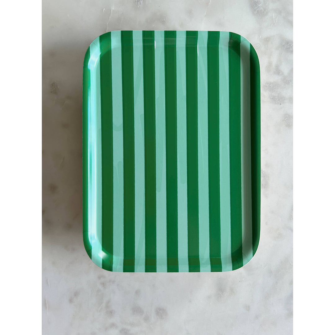 Striped Bent Serving Tray Platter