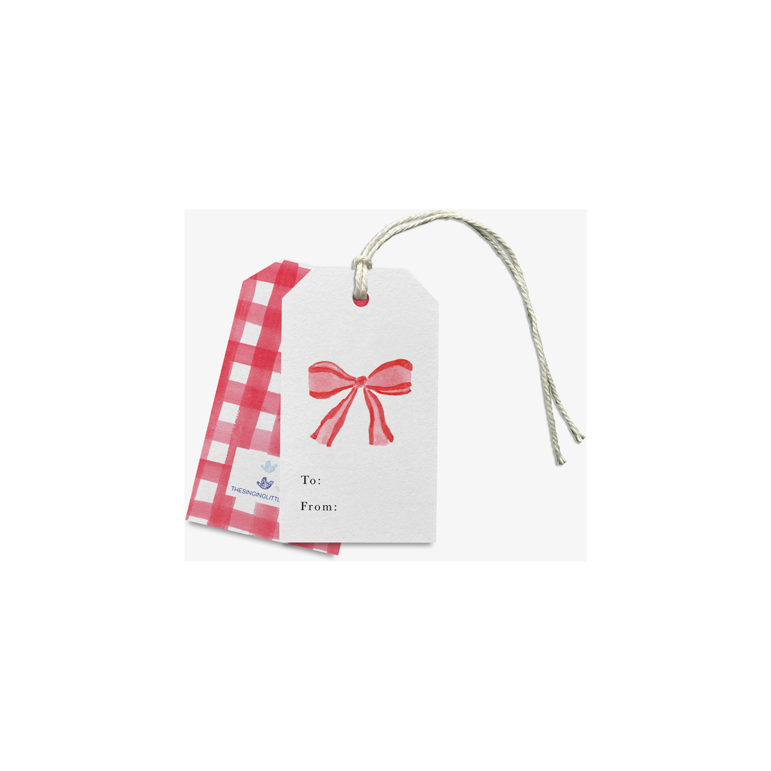 Red Bow Gift Tags