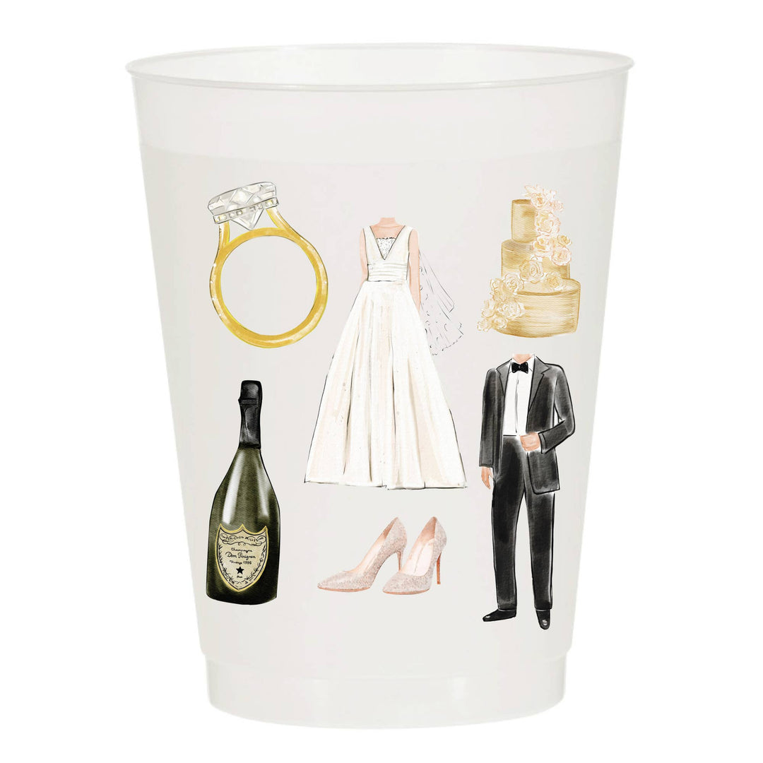 Wedding Ring Frosted Cups