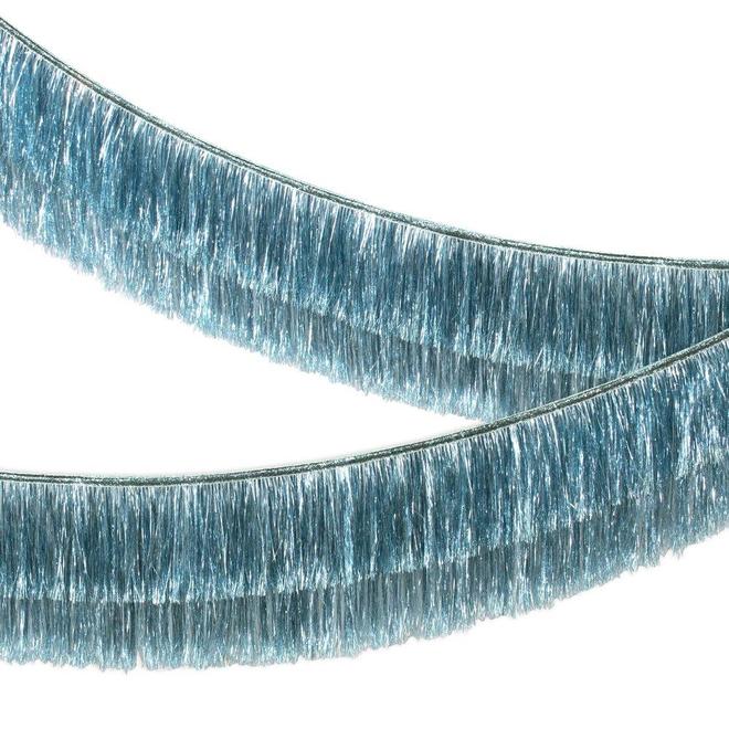 Blue Tinsel Fringe Garland