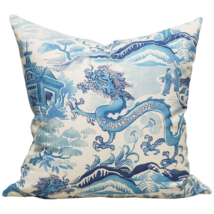 Gardens of Chinoise in Porcelain Blue Pillow