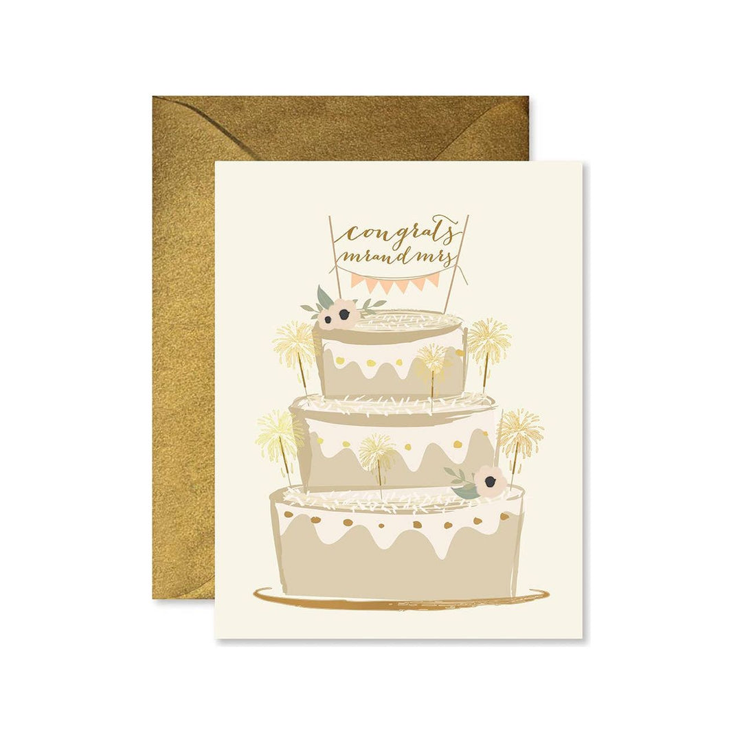 Sparkler Cake Wedding Greeting Card