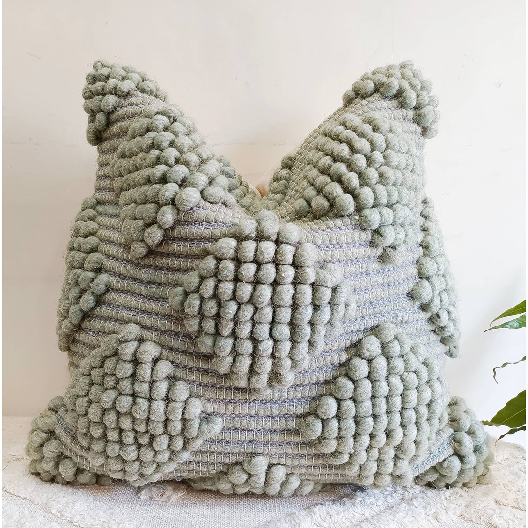 Diamond Cotton & Wool Cushion Cover