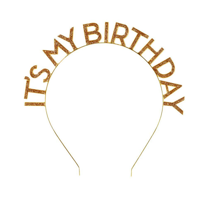 Glitter Gold Happy Birthday Headband