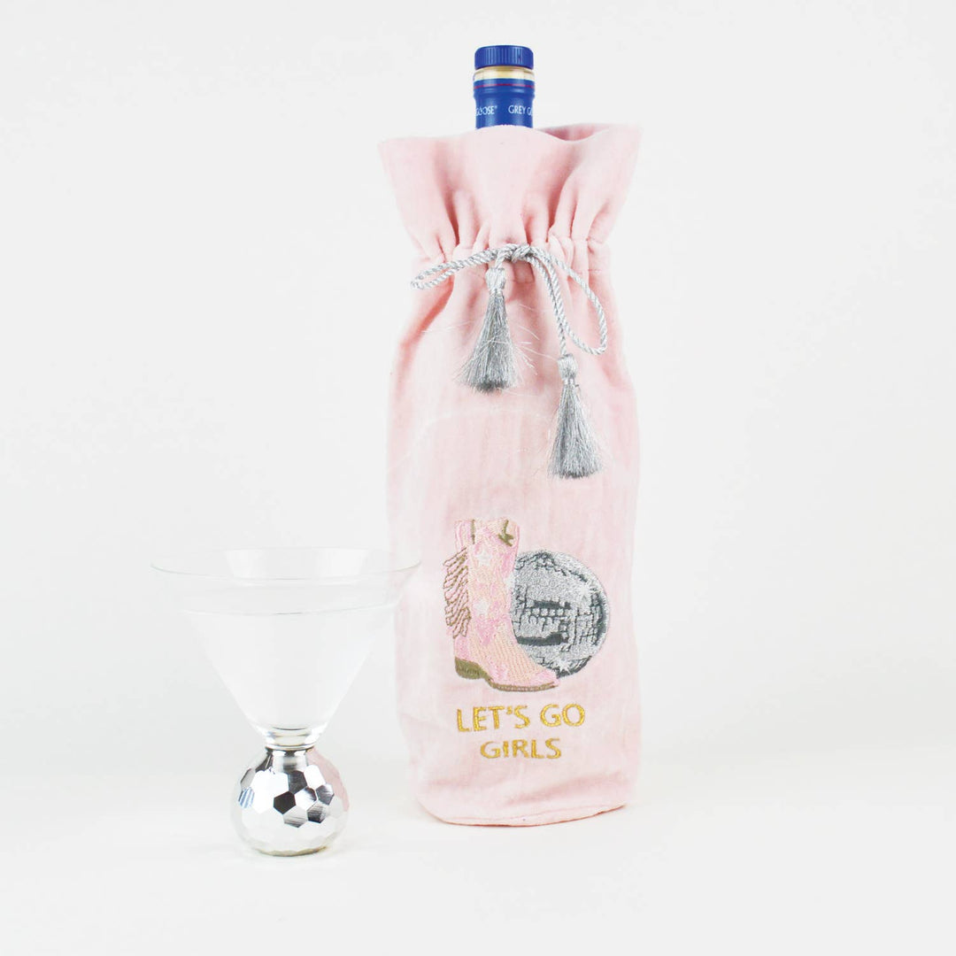 Disco Party Embroidered Wine Bag