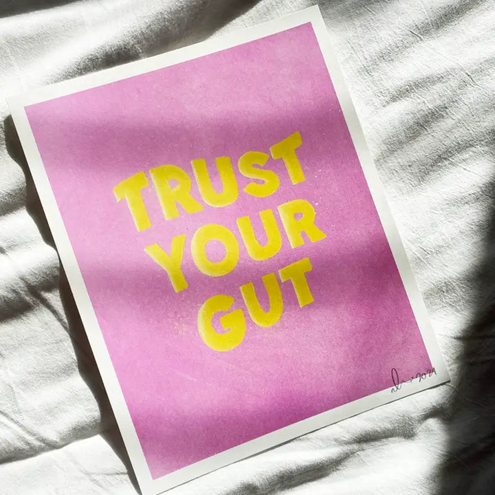 Trust Your Gut Purple & Yellow Print
