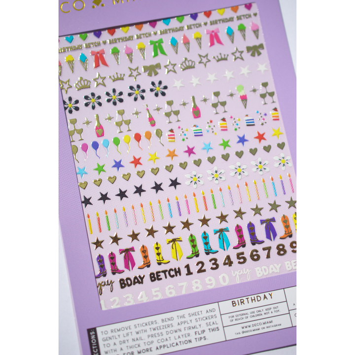 Birthday Nail Art Stickers
