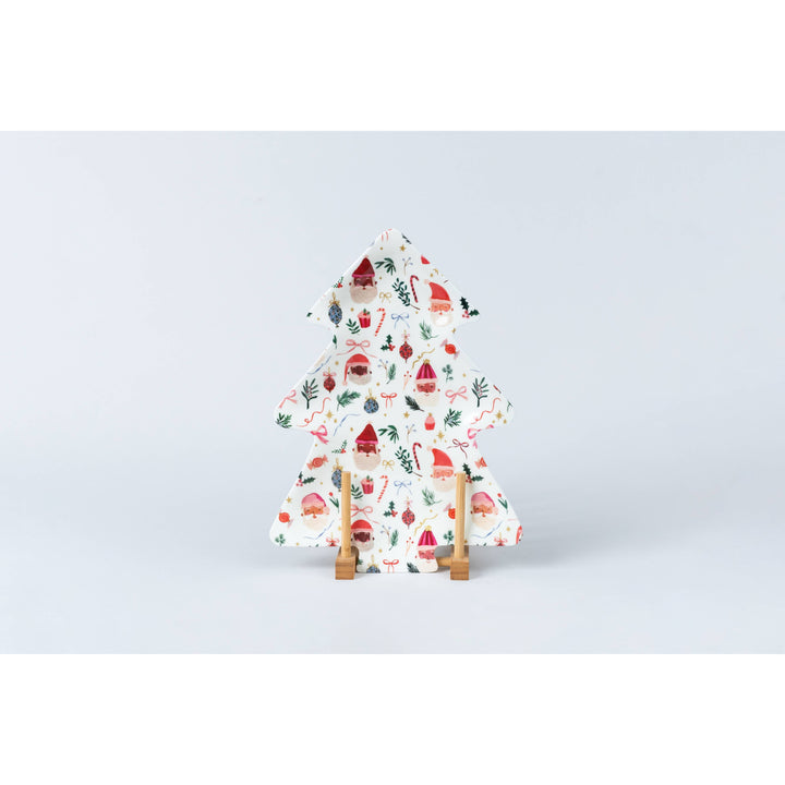 Melamine Santa Christmas Tree Platter