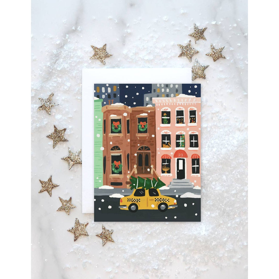 NYC Holiday Brownstone Card