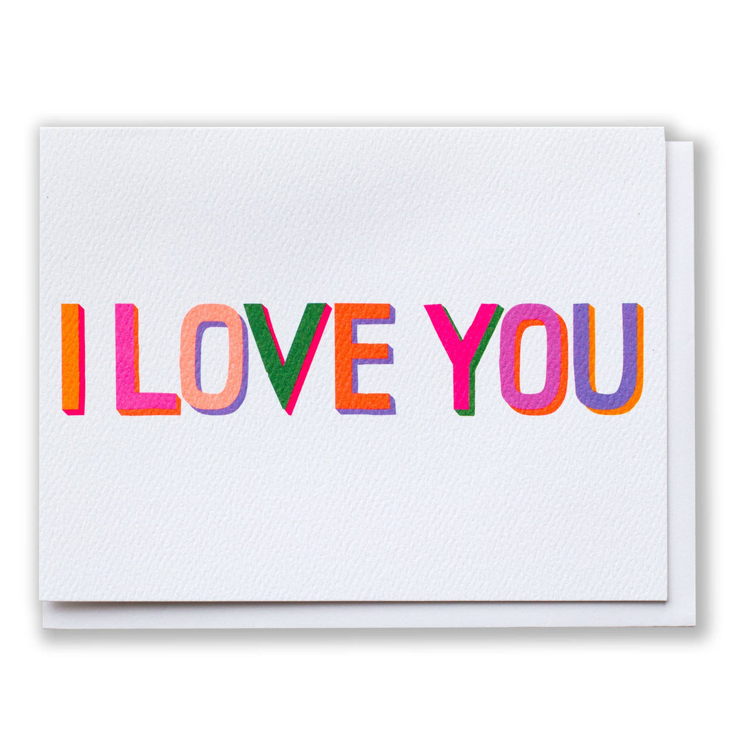 Neon Brights I Love You Card