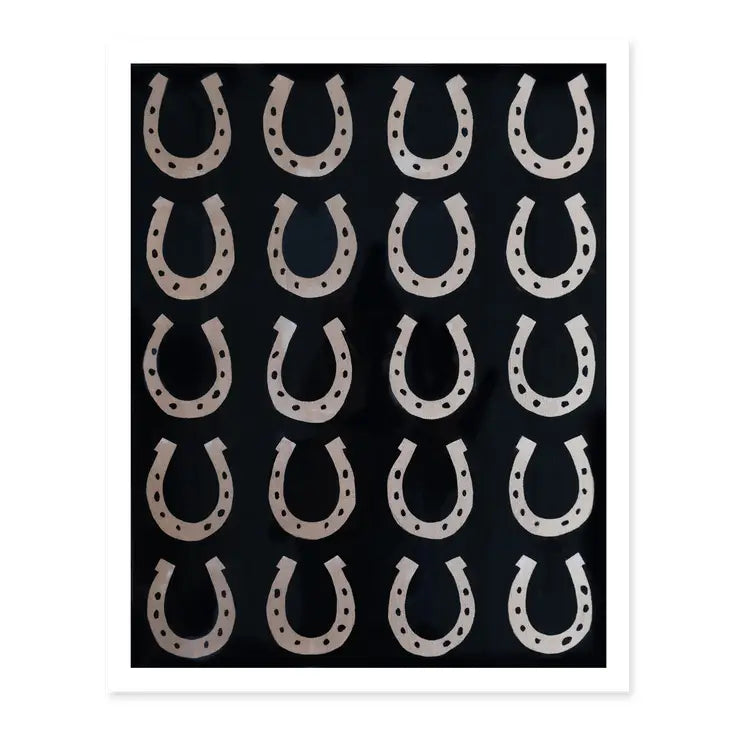 Horseshoes Black + Gold Print