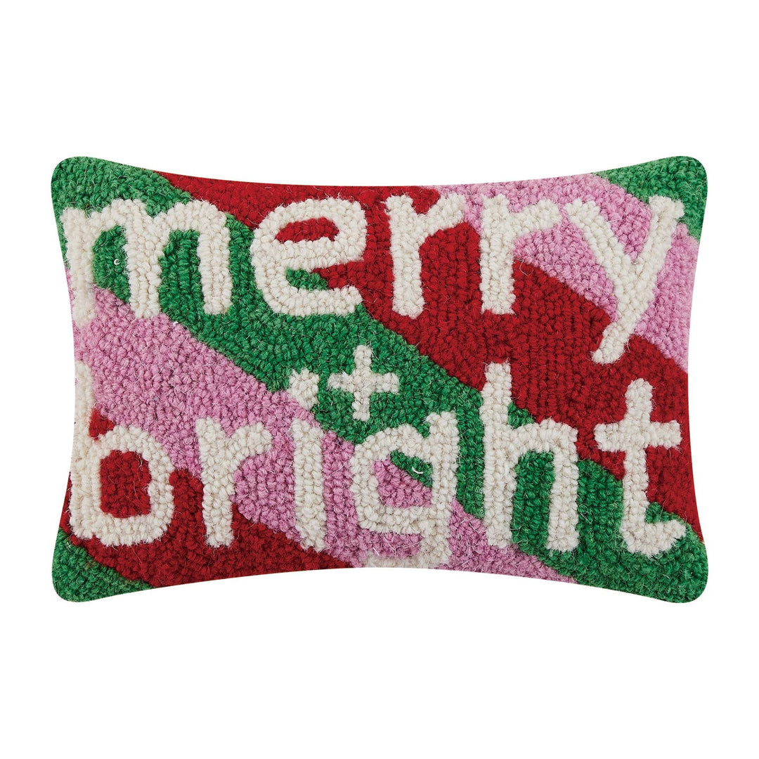 Merry And Bright Rainbow Hook Pillow