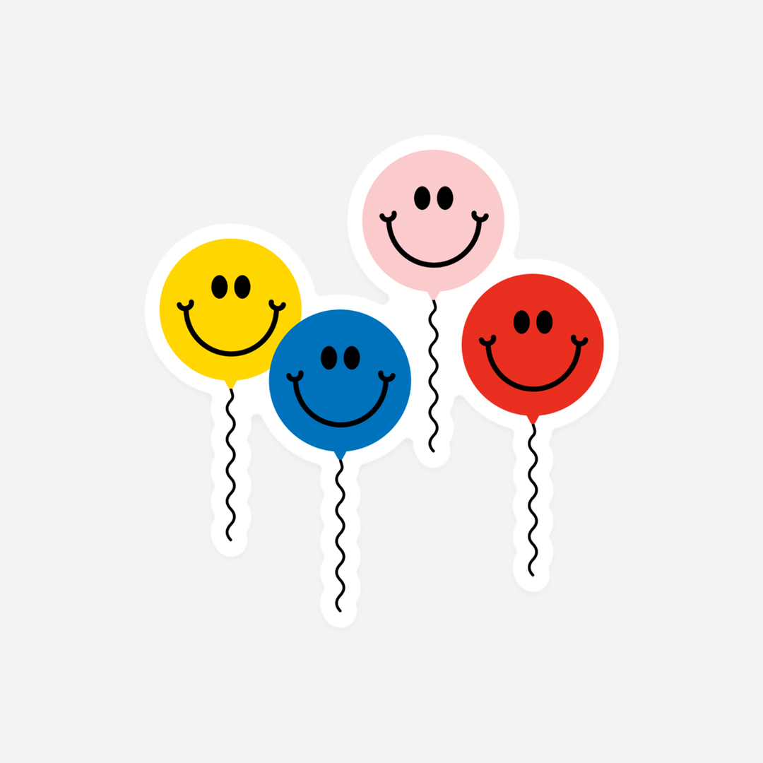 Smiley Happy Balloons Sticker
