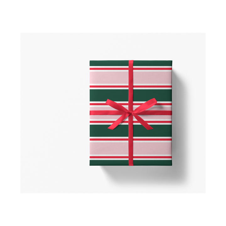 Green, Blush and Red Holiday Gift Wrap
