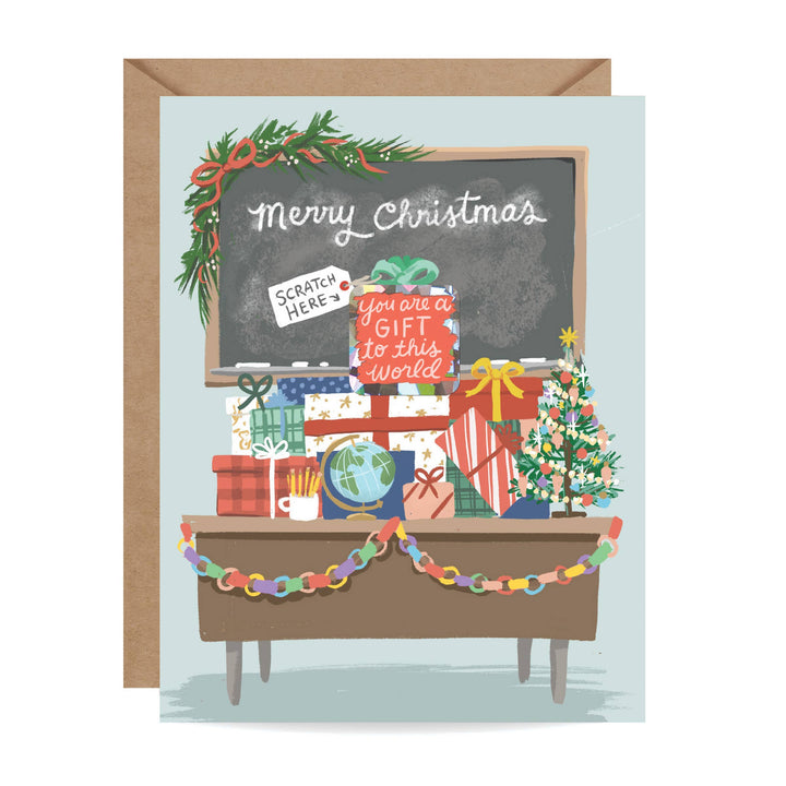 Scratch-off Teacher Christmas Card