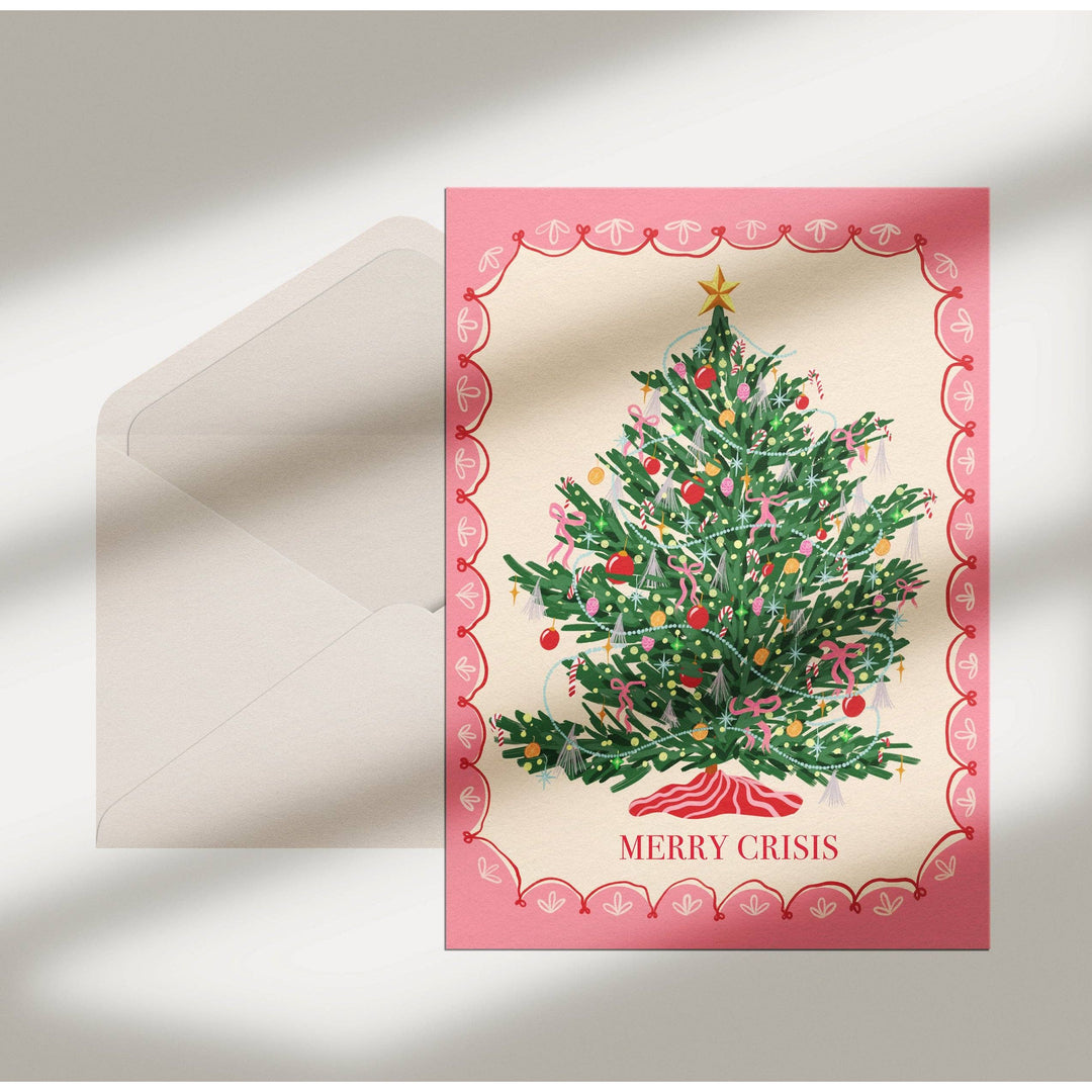 Merry Crisis Christmas Tree Greeting Boxed Card Set