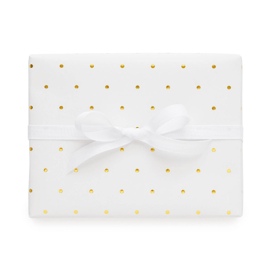 Gold Swiss Dot Gift Wrap Roll
