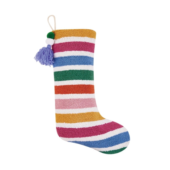 Rainbow Stocking With Pom Pom Tassel